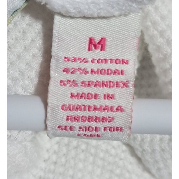 Vintage Y2K Aeropostale White Thermal Hoodie Scoop Neck Butterfly Logo M 2000s A - Picture 3 of 12